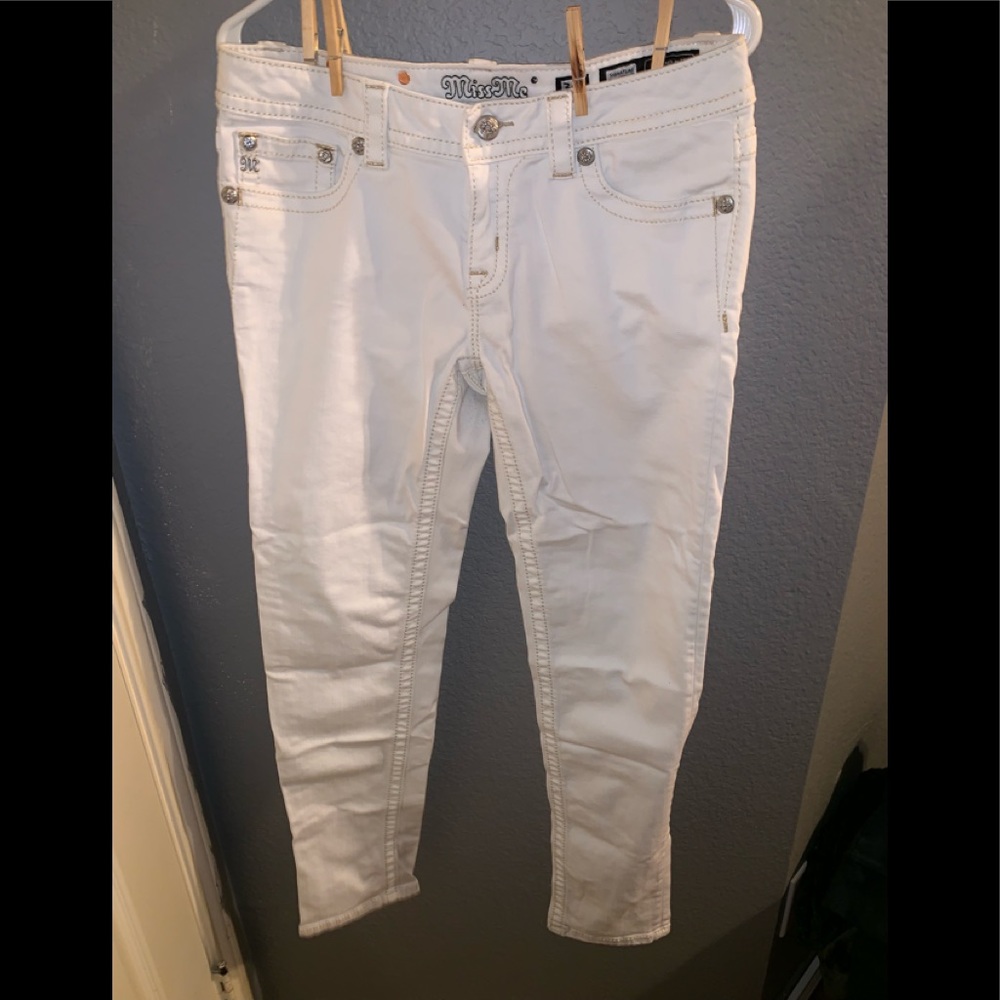 White womens miss me jeans